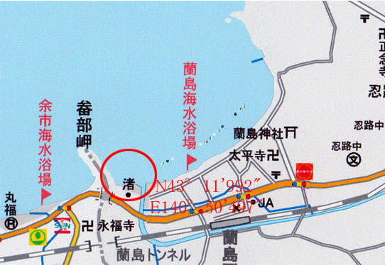 小樽砂浜地形図